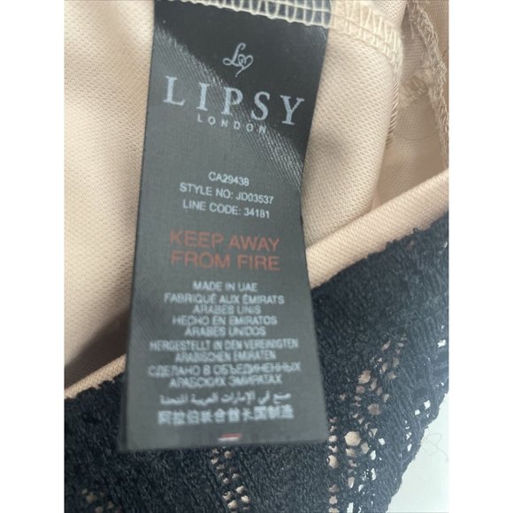 Lipsy London Dress Womens 0 / XS Black Y2K Whimsigoth Lace Overlay Midi Halter - Picture 13 of 13